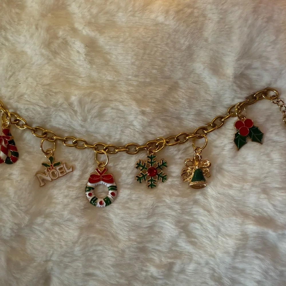 Artisan Made Noel Christmas Charm Bracelet